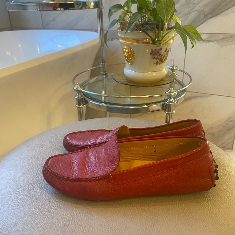 Tod’s Red Driving Moccasins Loafers 6 - Picture 4 of 7